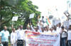 Congress  protests against rail fare hike; demands immediate roll back